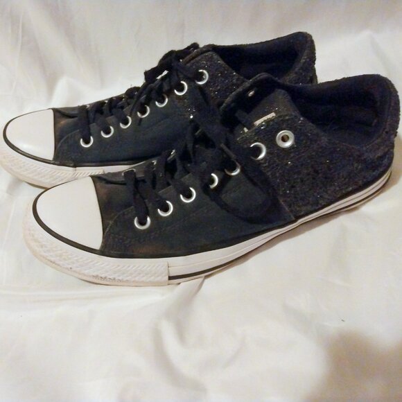 Converse All Star Textured Black Low-Top Sneakers 11 Casual Classic Streetwear - Picture 4 of 9